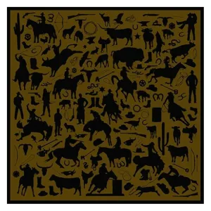 WYOMING TRADERS Cowboy Silhouette Regular Jacquard Silk Scarf