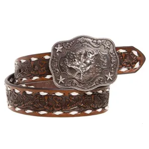 NOCONA Boy's Floral Embossed Leather Belt with Buckle (N4436208)