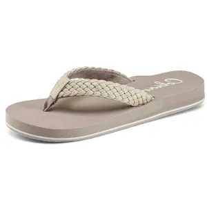COBIAN Women's Braided Bounce Flip Flop Sandals (BRB10)