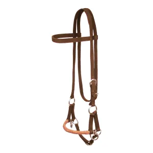 MUSTANG Side Pull With Rawhide Noseband Brown Bridle (8166)