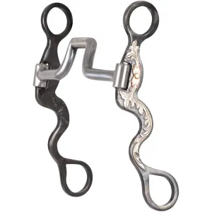 CLASSIC EQUINE Floral Scroll Tool Box Cavalry Shank Bit with Square Hinge Port (TBBIT38CS70)