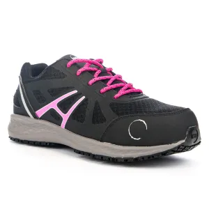 HOSS BOOT COMPANY Women's Express Black/Fuchsia Composite Toe Work Shoe (24533)