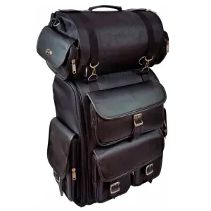 VANCE LEATHERS USA Large Textile 2-Piece Travel Bag/Back Pack (VS1349B)