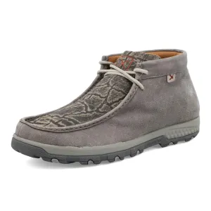 TWISTED X Mens Chukka Driving Moc Gray /Gray Elephant Shoe (MXC0017)