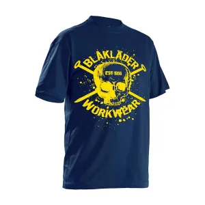 BLAKLADER 9024 Navy Skull SS T-Shirt