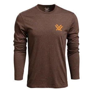 VORTEX Mens Diamond Crest Burgundy Heather LS T-Shirt (222-10-BHE)