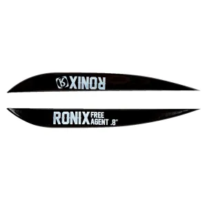 RONIX 0.8in Free Agent Fiberglass 2-Pack Black Surf Fin (219170)