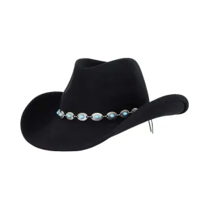OUTBACK TRADING Silverton Black Wool Hat (1346-BLK)