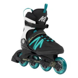 K2 SKATE Women's Kinetic 80 Black and Turquoise Inline Skates (I220200801)