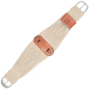 CLASSIC EQUINE 100% Mohair 27 Strand Natural Roper Cinch with Leather Center (CRC100N)