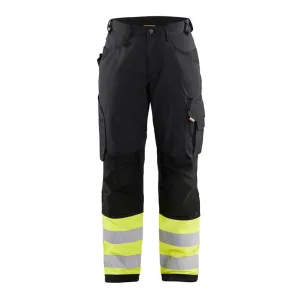 BLAKLADER Women's 7164 US Visibility Black and Yellow Trousers (716413309933)