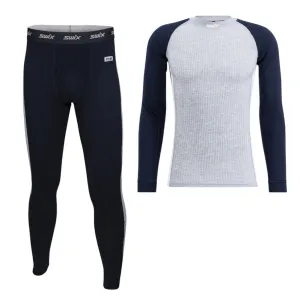 SWIX Men's RaceX Gray Melange XL Bodywear LS Shirt and SWIX Men's RaceX Gray Melange XL Bodywear Pants
