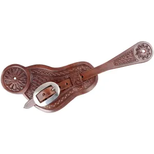 MARTIN SADDLERY Buckaroo Spurstraps with San Carlos and Basket Tooling (SS34CSCB)