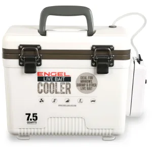 ENGEL 7.5qt Live Bait Cooler Box with 2nd Gen 2-Speed Portable Aerator Pump (ENGLBC7-N)