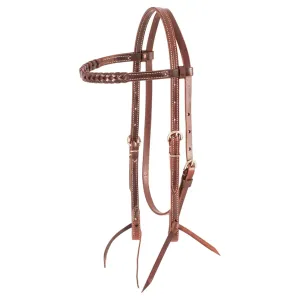 MARTIN SADDLERY Browband Chocolate Headstall With Blood Knots (HBBKLL)