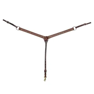 MARTIN SADDLERY 1.5in Chocolate Breast Collar with Floral Spot Dots (BC15021EFSCR)