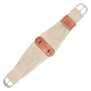 CLASSIC EQUINE 100% Mohair 27 Strand Natural Roper Cinch with Leather Center (CRC100N)