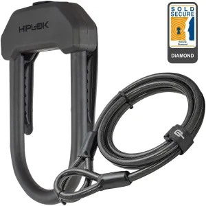 HIPLOK DX Plus Black U-Lock and Cable Lock (DXP1AB)