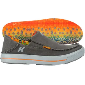 KORKERS Men's Fish Moc Brown Trout Black Moccasins (OS2100BK)