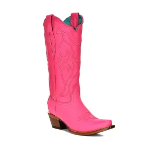 CORRAL Women's Fuchsia Embroidery Snip Toe Western Boots (Z5138)