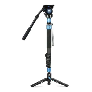 SIRUI P325FL 5 Section Carbon Fiber 360 Panning Monopod With VH-10 Fluid Video Head