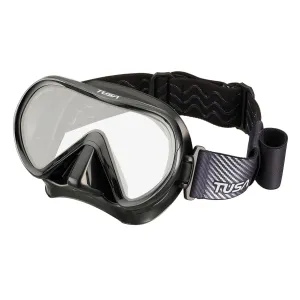 TUSA Ino Black Silicone/Black Diving Mask with Fabric Strap (M-1011QBF-BK)