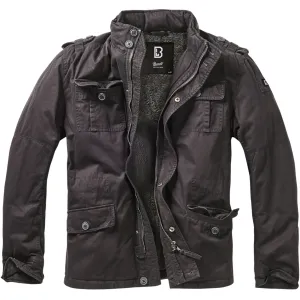 BRANDIT INDIVIDUAL WEAR Men's Sherpa-Lined Black Military Jacket (9390-11002)