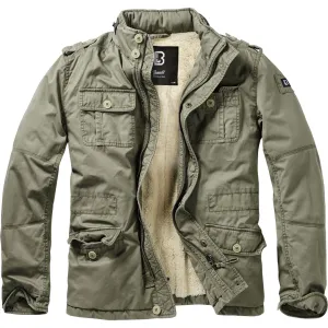 BRANDIT INDIVIDUAL WEAR Men's Sherpa-Lined Black Military Jacket (9390-11002)
