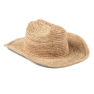LACK OF COLOR Raffia Cowboy Natural Hat, Size: 57cm (M) (RAFFCWBOY-NAT-M)