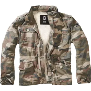 BRANDIT INDIVIDUAL WEAR Men's Sherpa-Lined Black Military Jacket (9390-11002)