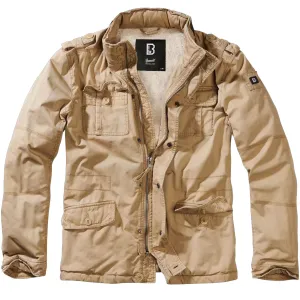 BRANDIT INDIVIDUAL WEAR Men's Sherpa-Lined Black Military Jacket (9390-11002)