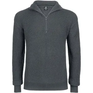 BRANDIT INDIVIDUAL WEAR Men's Marines Black Quarter Zip Sweater (5019-11002)