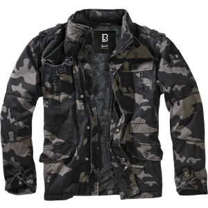 BRANDIT INDIVIDUAL WEAR Men's Sherpa-Lined Black Military Jacket (9390-11002)