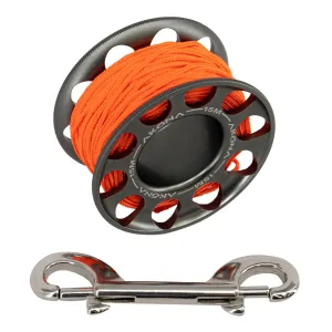 AKONA Aluminum Spool w/ Double-Ended Stainless-Steel Clip for Scuba Diving