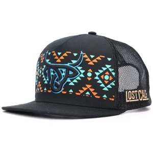 LOST CALF Men's Easton Black Flat Cap (LCF00125)