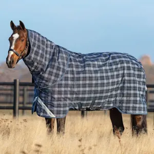 HORSEWARE IRELAND Rhino Plus (0g Light) Navy Check/Indigo Turnout Blanket (AABP81-C3C0)