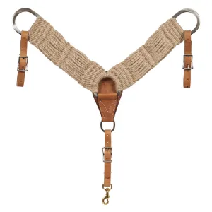 MUSTANG Mohair Tan Breast Collar with Leather Tugs, Pinch Guard and Stainless Steel Hardware (385)