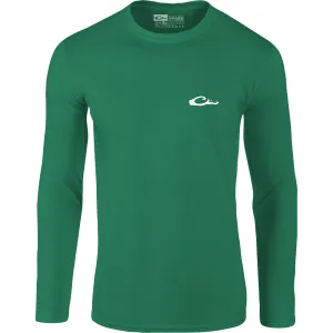 DRAKE Men's Icon Logo Long Sleeve Crew Shirt (DS9551)