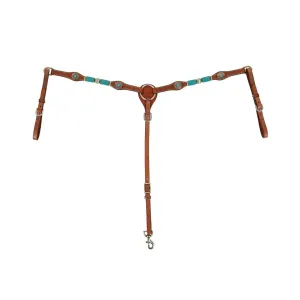 CIRCLE Y Turquoise Round Up Regular Oil Breast Collar (1025-20-S4)