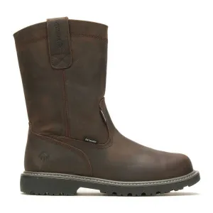 WOLVERINE Men's Floorhand Met-Guard Steel-Toe Wellington Dark Brown Work Boots (W231025)