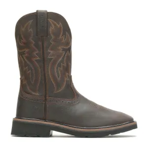 WOLVERINE Men's Rancher Square-Toe Wellington Dark Brown/Rust Work Boots (W10704)