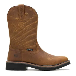 WOLVERINE Men's Rancher Flag LX Wellington Brown Work Boots (W240056)