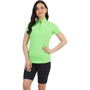 IBKUL Women's Short Sleeve Zip Mock Neck (87000)