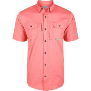 DRAKE Mens Wingshooter Trey Solid Dobby Button-Down SS Shirt (DS2605)