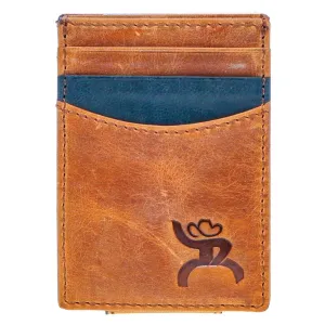 HOOEY Roughy Crazy Horse Money Clip with Black Leather Pocket (RMC005-TNBK)