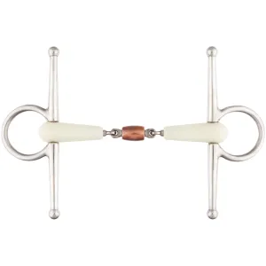 HAPPY MOUTH Double Jointed Copper Roll Full Cheek Bit (468554SS)