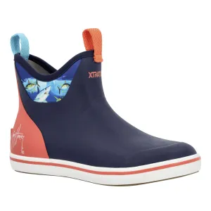 XTRATUF Men's ADB Guy Harvey 6in Navy/Emberglow/Shark Ankle Deck Boots (XMABGH20)