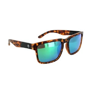 OPTIC NERVE Unisex Mashup XL Sunglasses with Matte Black Frame and Polarized Smoke with Green Mirror Lens (22606)