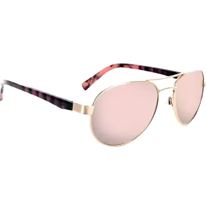 OPTIC NERVE Women's Lacuna Shiny Gold/Smoke/Gold Mirror Lens Polarized Sunglasses (21939)