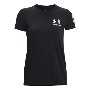 UNDER ARMOUR Women's UA Freedom Banner Medium Black/White T-Shirt (1370819-001-MD)